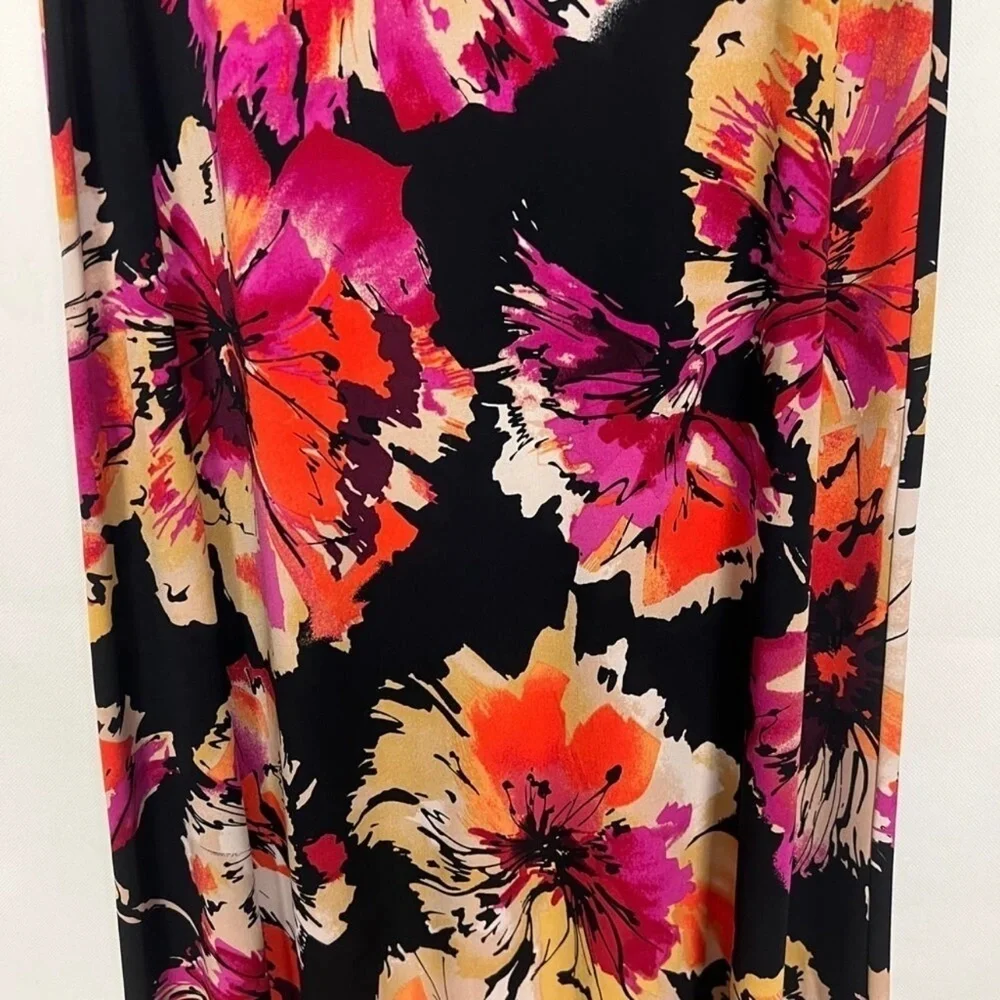 JBS Y2K Vtg Floral Stretch Maxi Skirt Womens M Beachy Coastal Festival Romantic